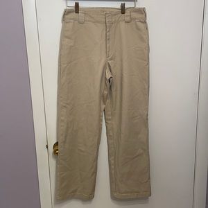 Dickies work crop roll hem beige pants